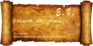 Ekhardt Várkony névjegykártya